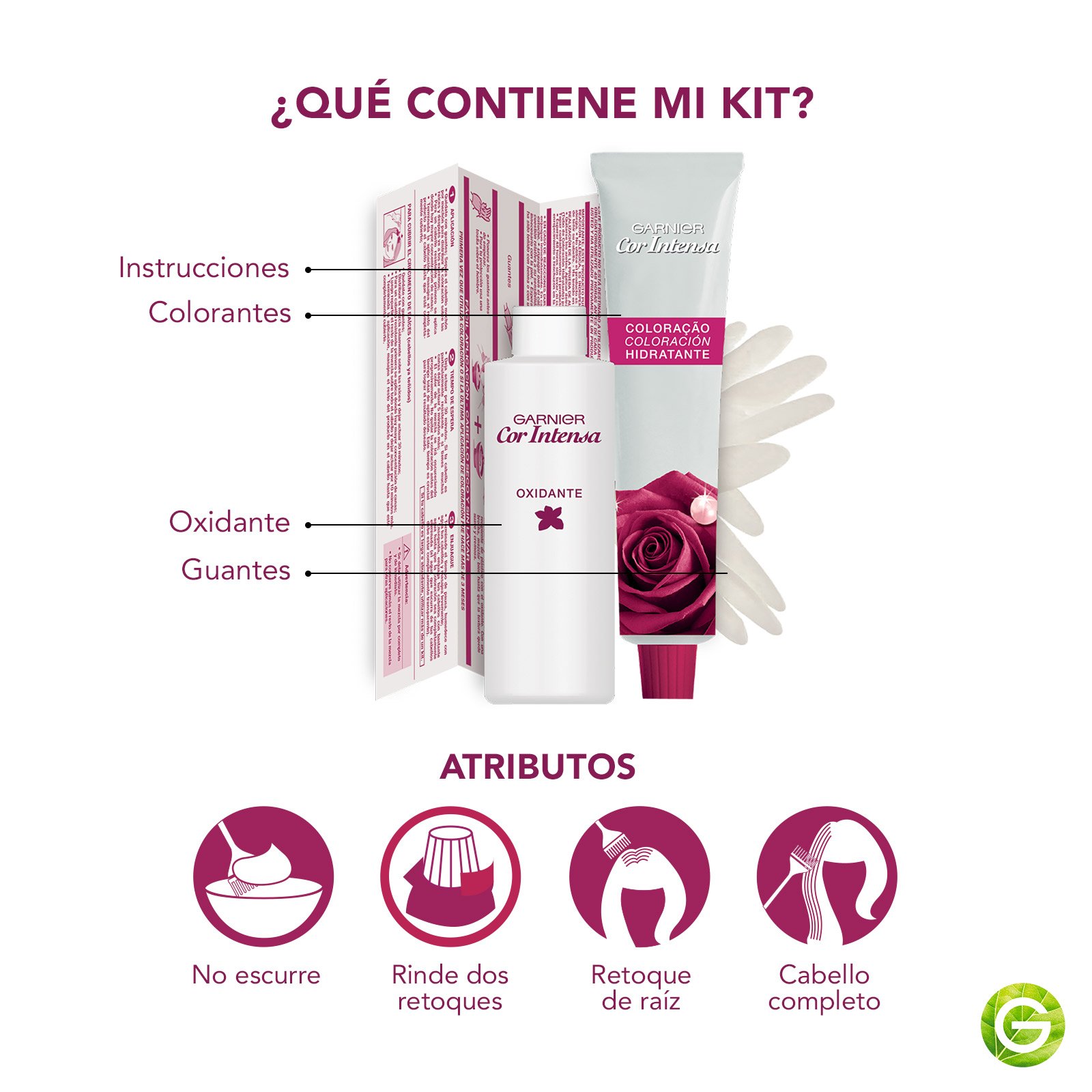 Contenido del kit de la línea Garnier Cor Intensa.