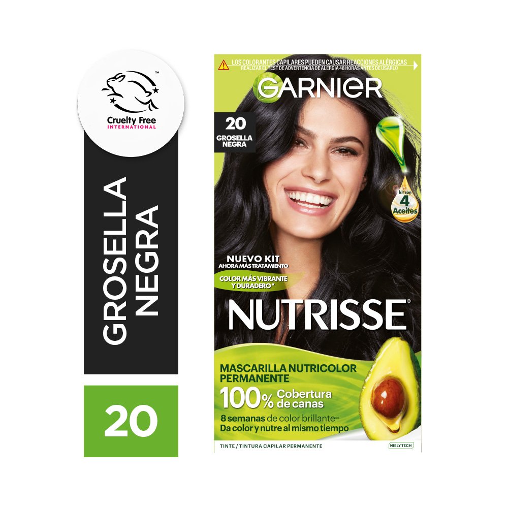 Tintura Nutrisse de Garnier tono 20 Grosella negra