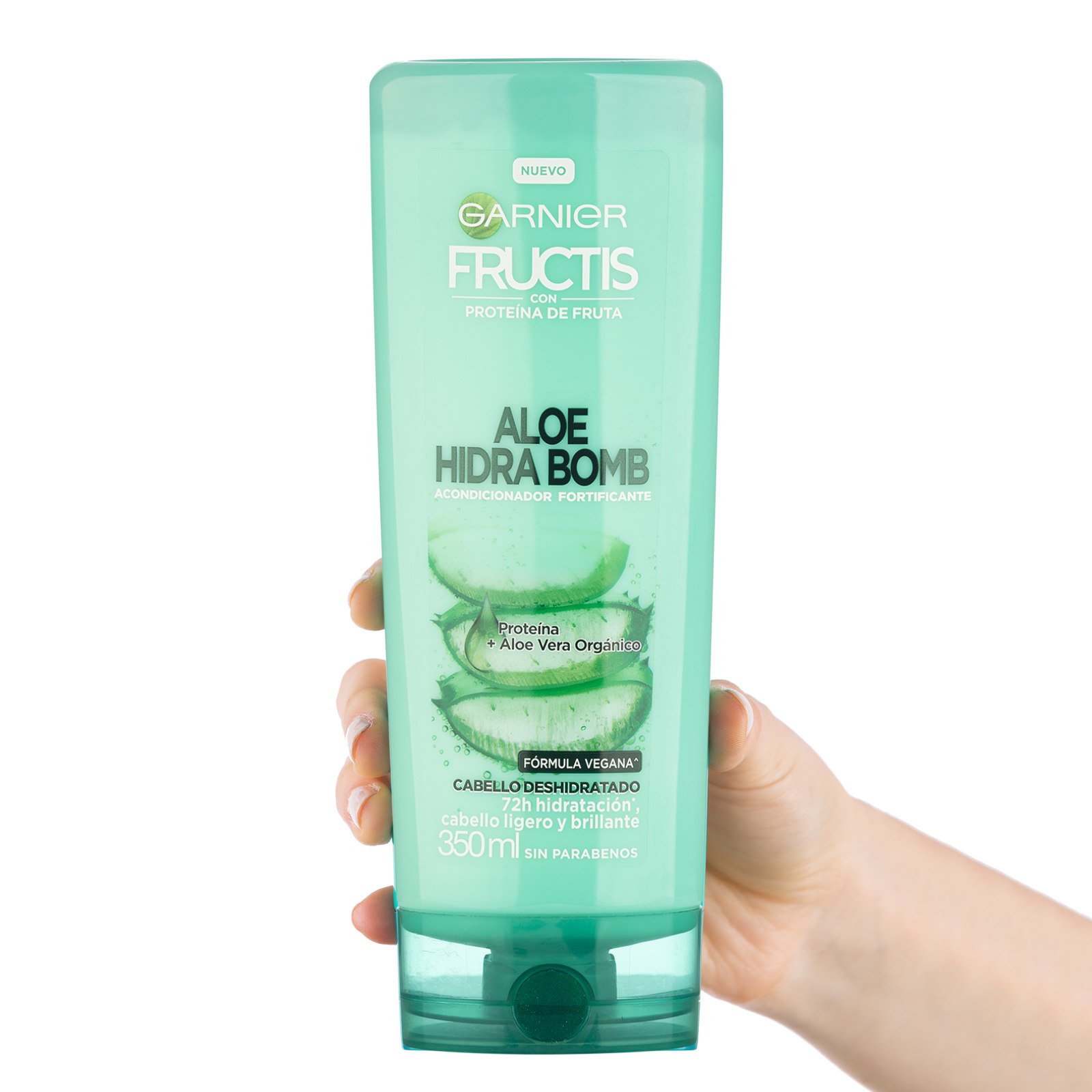 Acondicionador de 350ml de la línea Garnier Fructis Aloe Hidra Bomb.