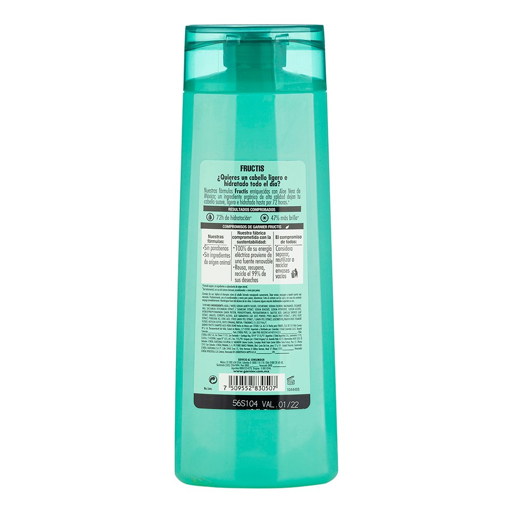 Champú de 350ml Garnier Fructis Aloe Hidra Bomb.