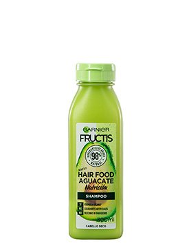Fructis Hair Food Shampoo Palta Shampoo Fructis Hairfood con palta para pelo seco y con 98% de Ingredientes de origen natural.