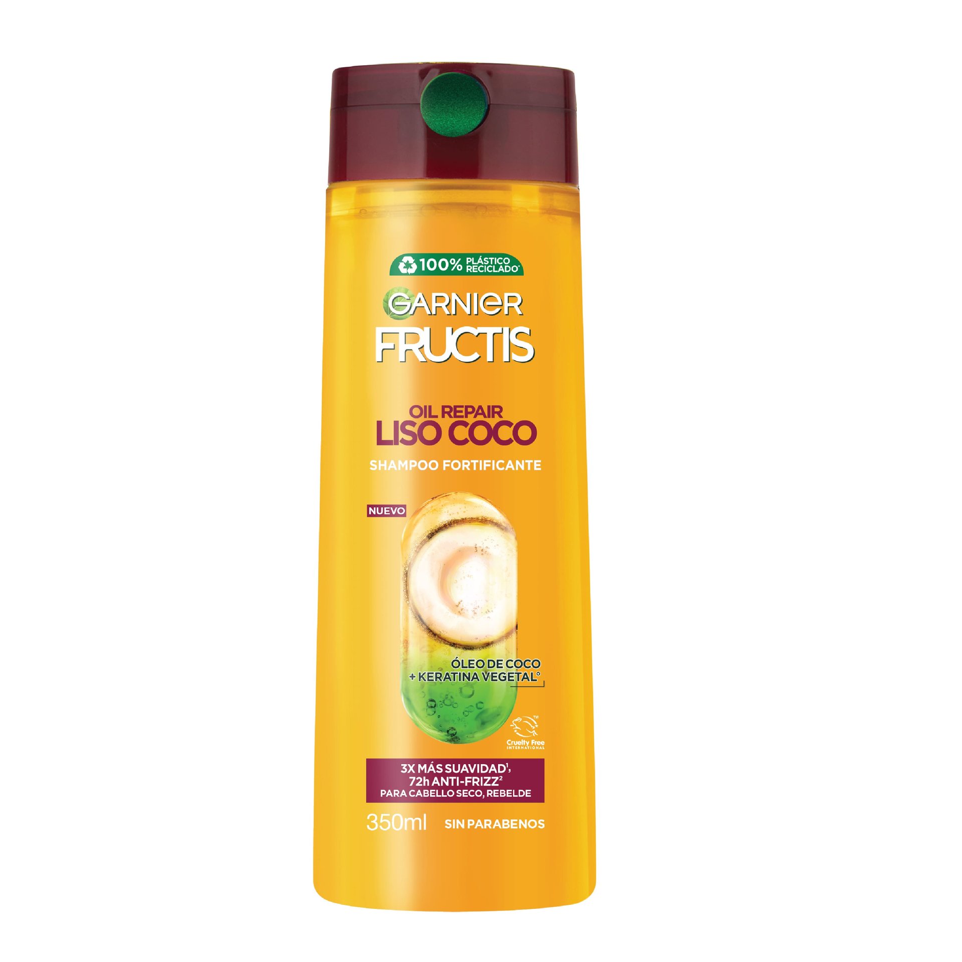 Shampoo Fructis de coco para cabello liso