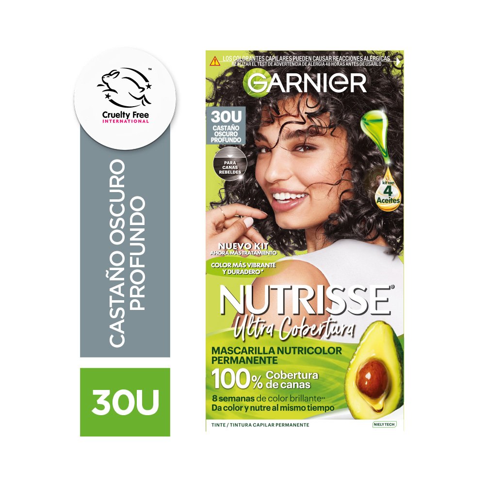 Tintura Nutrisse de Garnier tono 30 Castaño Oscuro