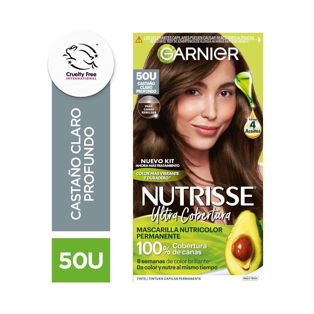 Tintura Nutrisse de Garnier tono 50 Castaño Claro Profundo