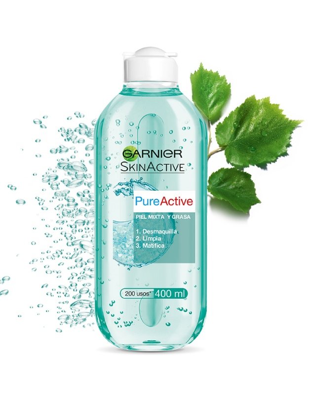 Agua micelar Garnier Pure Active.