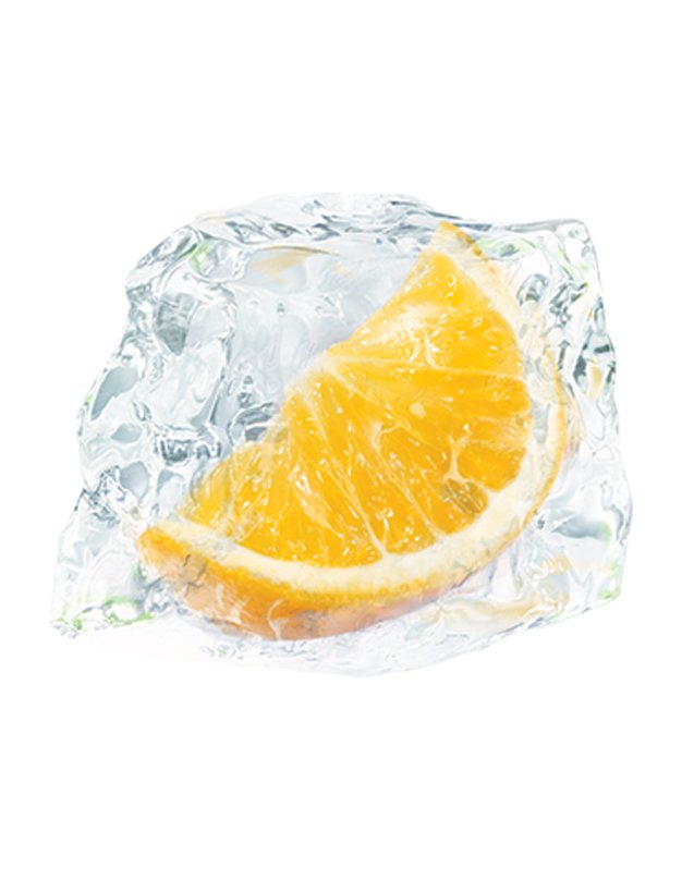 naranja en hielo