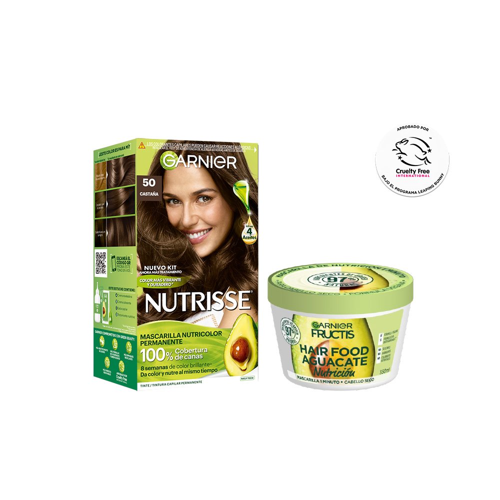 Kit de coloración Nutrisse de Garnier, tono 1B.