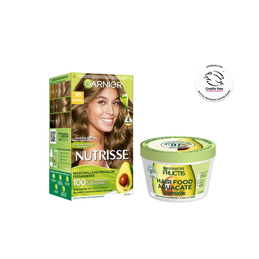 Kit de coloración Nutrisse 1B de Garnier.