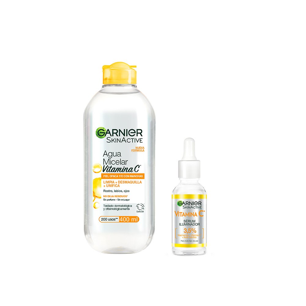 Kit esenciales de Garnier para el cuidado del cabello.